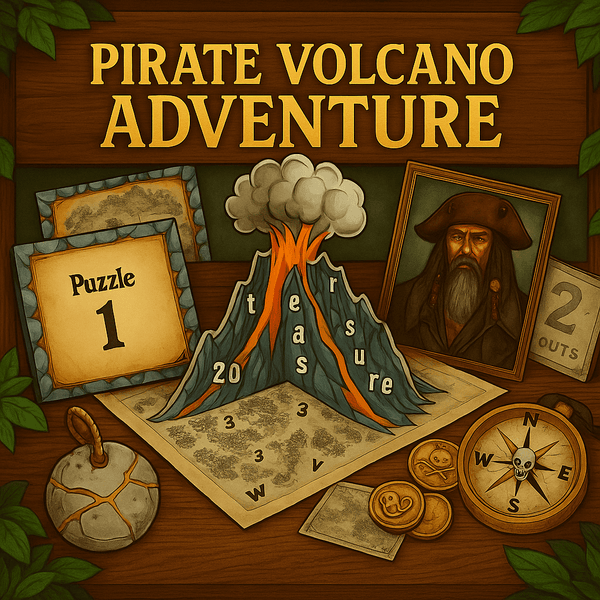 Pirate Volcano Adventure - Printable Escape Room Kit