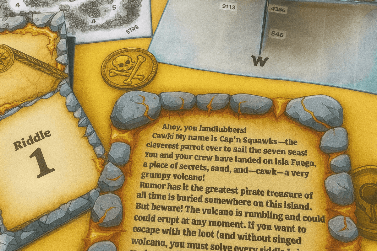 Pirate Volcano Adventure - Printable Escape Room Kit
